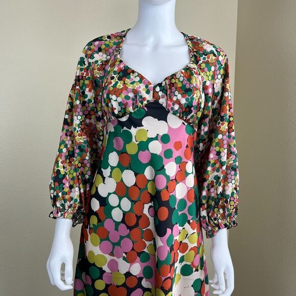 Anthropologie Porridge Women's Size S Polka Dots Maxi Dress Party Boho Vacation - Picture 6 of 17